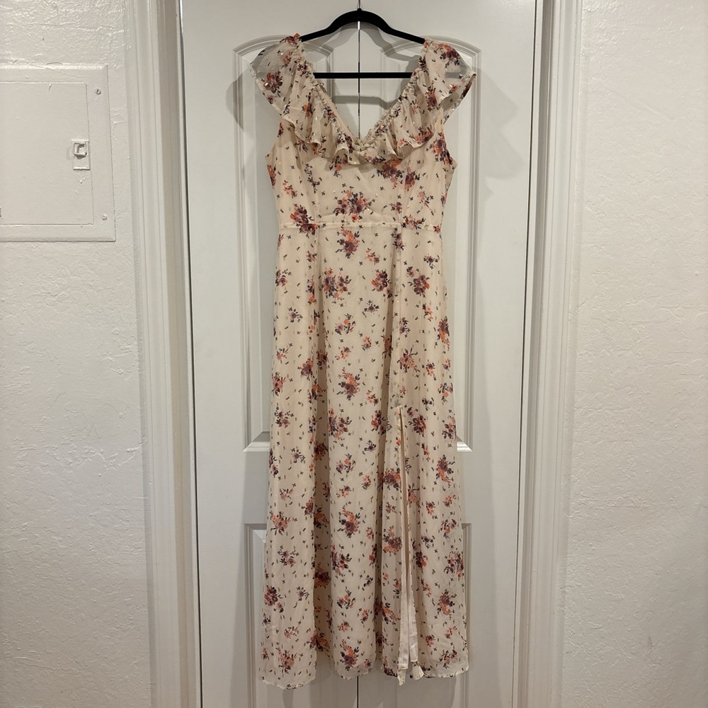 Floral Cream Maxi Dress
